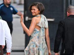 News Room : Zendaya floats into Jimmy Kimmel Live in sheer floral halter gown amid wedding rumors