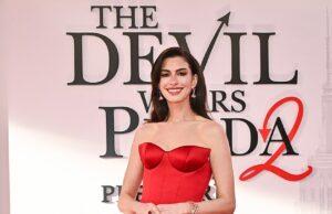 News Room Anne Hathaway stuns in fiery red gown