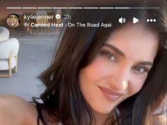 News Room : Kylie Jenner nearly spills out of white bikini top before posing with all four of her sisters in rare snap