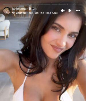 News Room Kylie Jenner nearly spills out of white