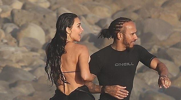 News Room Lewis Hamilton gropes Kim Kardashian as they