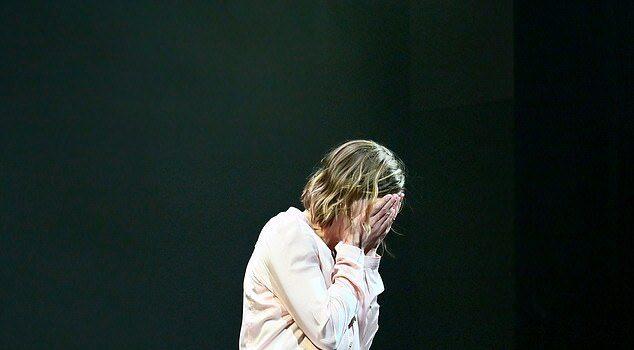 News Room : Rosamund Pike breaks down in tears during emotional curtain call for Inter Alia press night as her West End performance receives rave reviews News Room Rosamund Pike breaks down in tears during