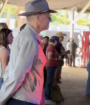 News Room Tom Hanks proudly sways along to son