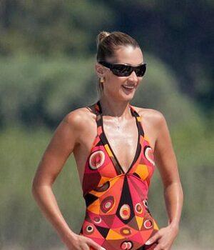News Room Bella Hadid flaunts supermodel figure in colorful