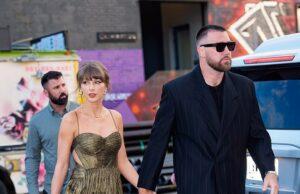 News Room : Taylor Swift dazzles in glittering gown as she and Travis Kelce steal the spotlight at friend’s wedding in NYC