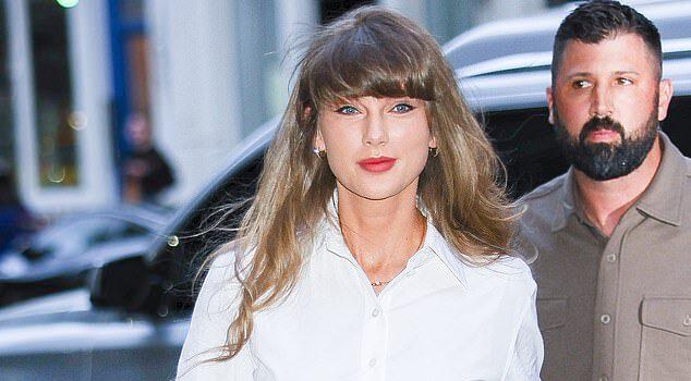 News Room : Taylor Swift steps out in bridal white AGAIN as the unusual way guests are receiving invites to Travis Kelce wedding is revealed News Room Taylor Swift steps out in bridal white