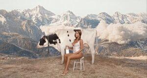 News Room : Bianca Censori milks a cow while dressed in G-string lingerie as she stars in Kanye West’s bizarre new music video
