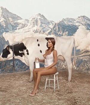 News Room Bianca Censori milks a cow while dressed
