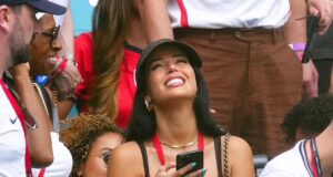 News Room : Jude Bellingham’s girlfriend Ashlyn Castro and Bukayo Saka’s fiancée Tolami Benson celebrate in the stands as their Three Lions partners beat Norway