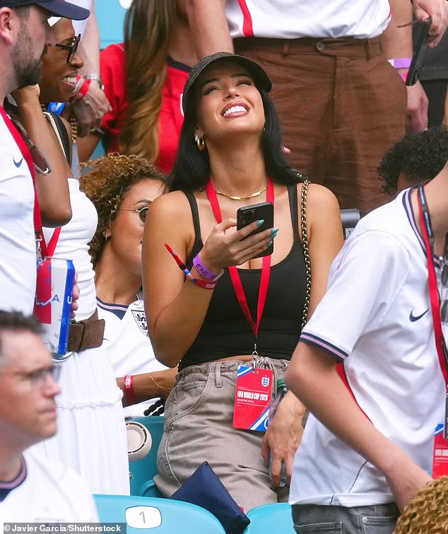 News Room : Jude Bellingham’s girlfriend Ashlyn Castro and Bukayo Saka’s fiancée Tolami Benson celebrate in the stands as their Three Lions partners beat Norway